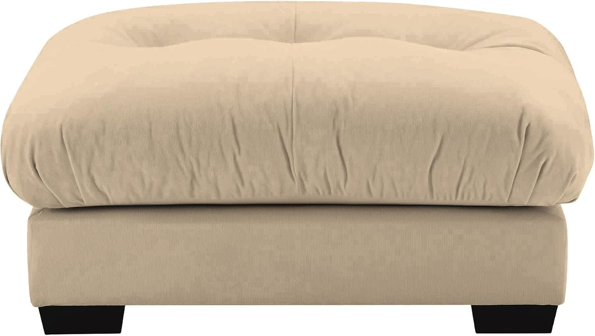Velvet Upholstered Ottoman Footstool with Cushion for Sectional Sofa Couch 300lbs for Living Room（Camel）