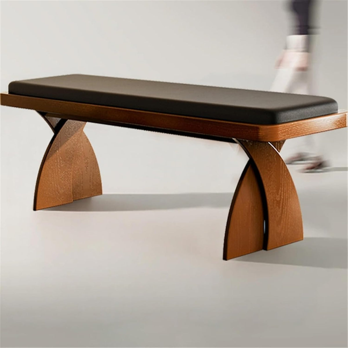 Modern Wooden Long Bench at The Foot of The Bed in The Bedroom Dressing Room or Home Use Leather Shoe Changing Entryway(XL)