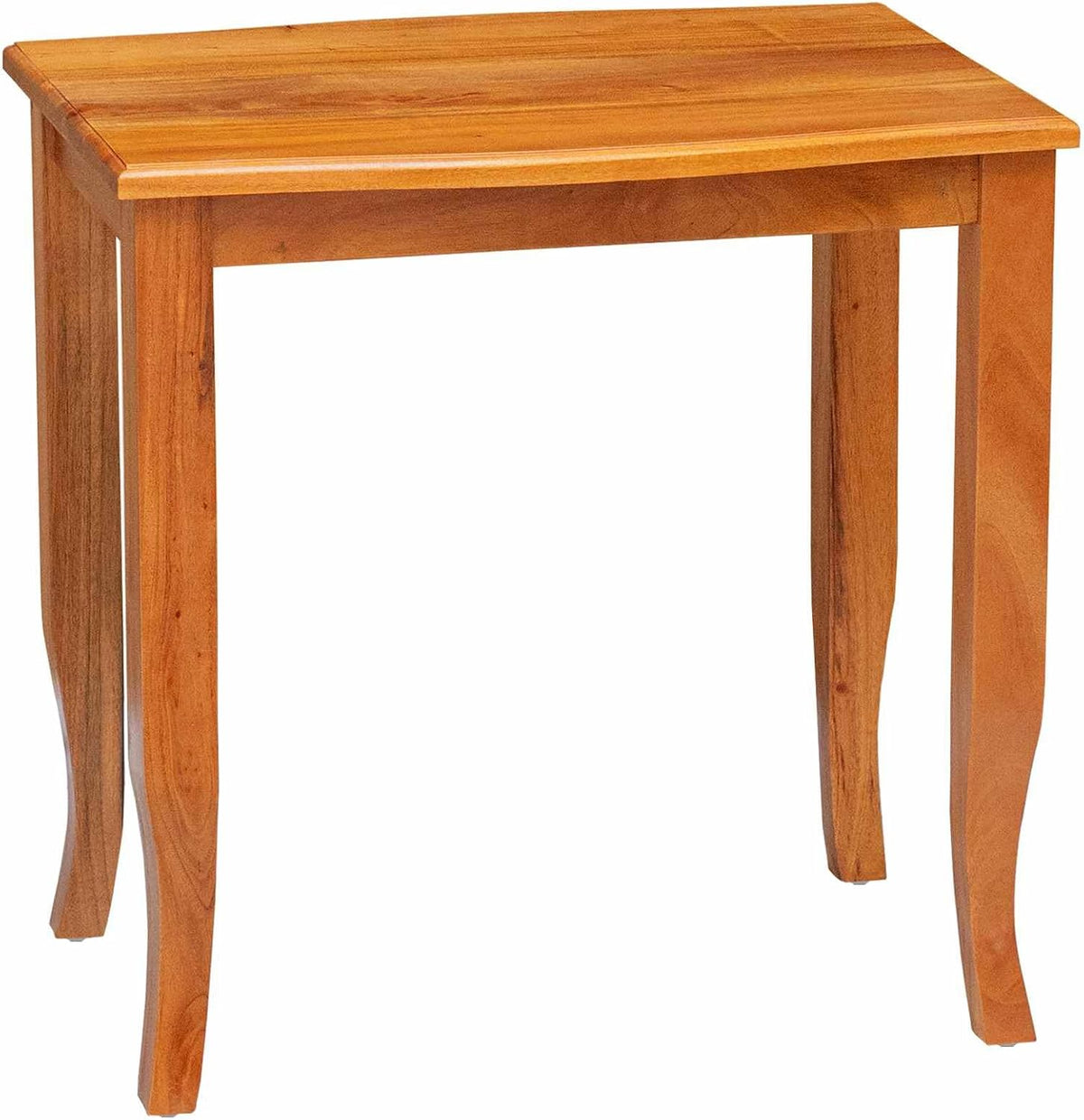 Nesting Side Tables 3 pcs Natural 23.62 x 17.72 x 23.82 in | Solid Mahogany Wood, Space Saving Stackable Design, Rustic Living Room Accent, Easy Maintenance