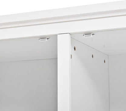 74.8" Tall Kitchen Pantry Cabinet with 4 Doors 6 Drawers 4 Pull-Out Trays, Freestanding Kitchen Cabinet Organizer for Dining Room Living Room, Pantry Cabinets for Kitchen Storage(White)