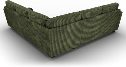 HONBAY Corduroy Convertible Sectional Sofa L Shaped Corner Couch,Green | Compact Sofa,Reversible Sectional Couches for Living Room,Wide Corduroy Fabric,Easy to transport and install