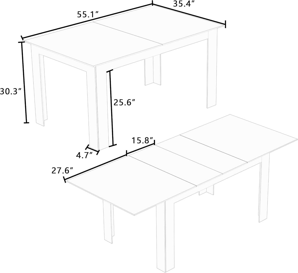 55" to 86" Expandable Dining Table with Slide-Out Leaf for 6 10 People, Modern Rectangular Dining Room Table, Wooden Extendable Kitchen Table for Office Living Room,Brown