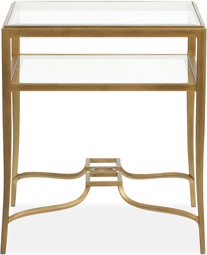 Magnussen Home Lorena Burnished Brass Rectangular End Table