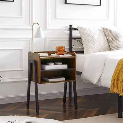 Bedside Table Furniture with 2 Tiers Open Storage Compartment for Bedroom Living Room (Color : A, Size (A