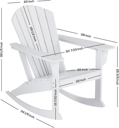 WestinTrends Dylan Outdoor Patio Poly Plastic Adirondack Rocking Chair, Orange