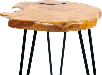 Greenage Cedar Roots Naturally Live Edge Side Table 16" x 14" x 21" Height Natural Wood End Table for Living Room Bedroom Home Decor Wooden Plant Stand