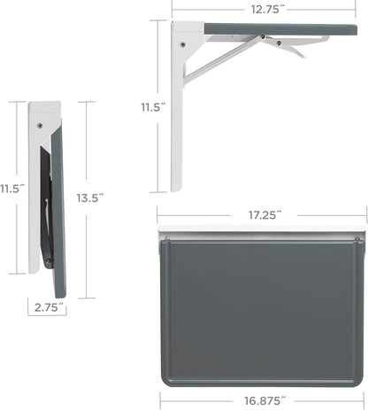 Carstens WALLAdesk™ Mini Wall Mounted Desk - Surf, 16.87 x 10.62, Durable, Professional Grade Murphy Desk for Healthcare, Home, Office, Schools - Compact, Slim Wall Mounted Folding Table