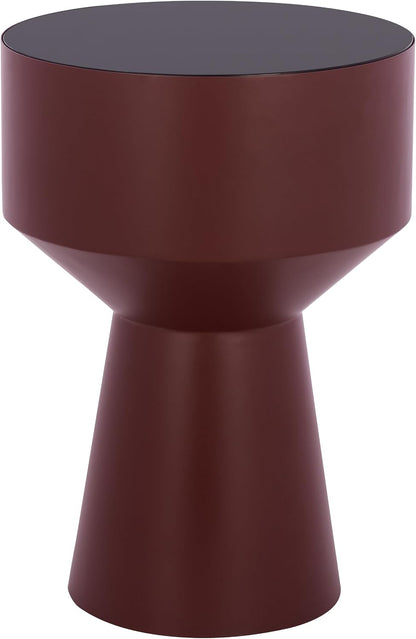 SAFAVIEH Home Collection - Sumiko Accent Table with Black Glass Top & Bordeaux Iron Base, Modern Sculptural Side Table, Fully Assembled (ACC3233B)