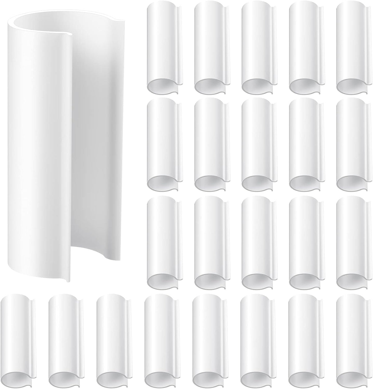 Jetec 32 Pcs PVC Pipe Clips Pool Cover Clamps for Above Ground Pool Greenhouses, Row Covers, Garden, Shelters, Bird Protection, 2.4 Inch Long(for 3/4 Inch PVC Pipe,White)