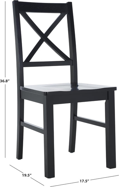 SAFAVIEH Home Collection Akash Farmhouse Black Dining Chair Set of 2