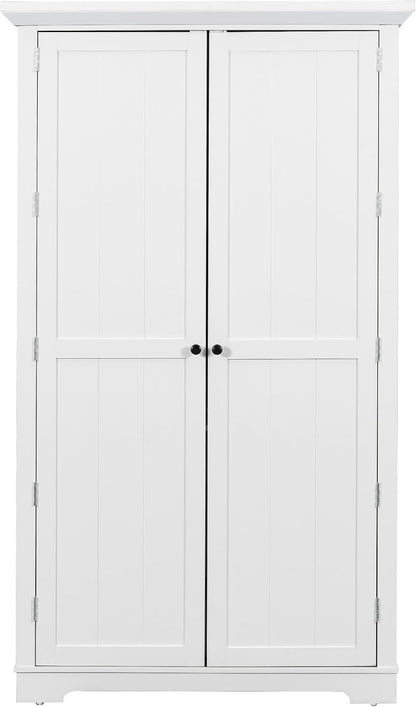 roomfitters 72" Kitchen Pantry Organizers and Storage Kitchen Cabinet, Hutch with Door Spice Racks and 6 Drawers, White