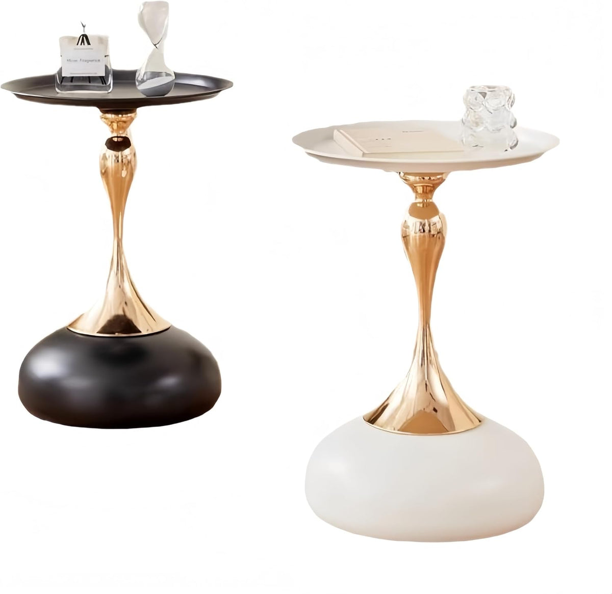 Coffee Table Living Room Metal Moving knickknacks Bedroom nightstand Sofa Side Several Balconies Round Table Italian-Style Telephone Table (White)