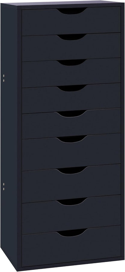 Naomi Home Bianca 9-Drawer Vertical Office File Cabinet - Gray | 9 Spacious Drawers • Tall Vertical Design • Smooth Drawer Operation • Spacious Top Surface • Office Organization
