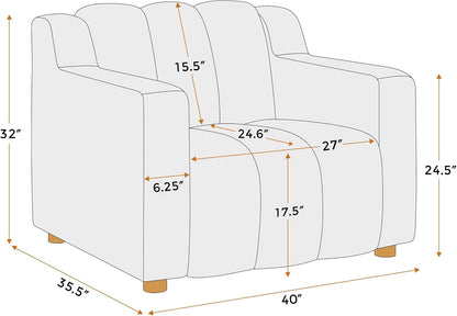 VANOMi Oversized Accent Chair Set of 2, Modern Living Room Chairs, Comfy Boucle Fabric Upholstered Armchair for Bedroom, Office, Waiting Room (Beige)