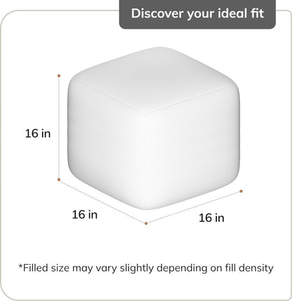 Anji Mountain 16" H x 16" W Handmade Pouf Ottoman for Living Room & Couch | Soft & Fluffy Ottoman Pouf, Lightweight, Decorative Floor Pouf Seating for Bedroom & Home Décor Accent, Green
