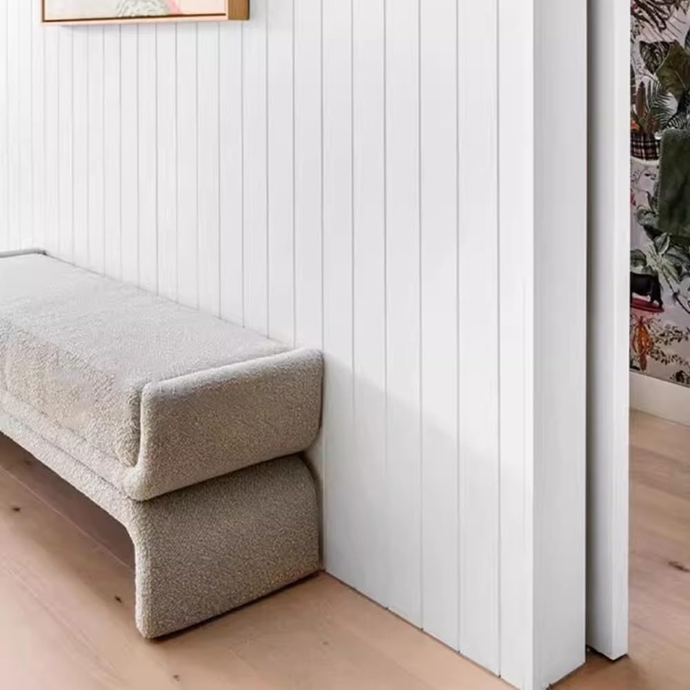 Modern Bedside Stool Bedroom Bench Simple Special-Shaped Living Room Long Home Shoe Changing Entryway(Gris,Large)