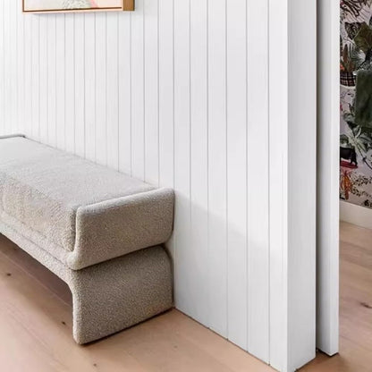 Modern Bedside Stool Bedroom Bench Simple Special-Shaped Living Room Long Home Shoe Changing Entryway(White,Medium)