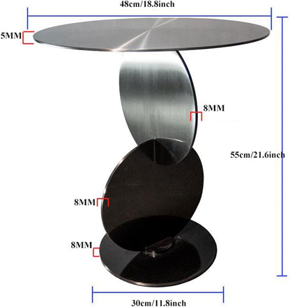 End Tables Small Round Side Table, Modern Metal End,Bedside Nightstand Coffee for Living Room, Bedroom and Couch, 18.8x21.6inches