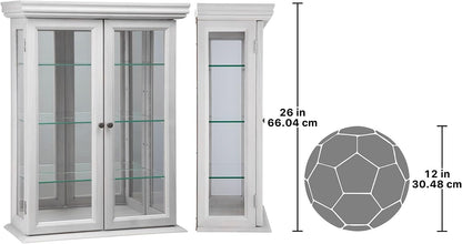 Design Toscano Country Tuscan Wall Curio Display and Storage Cabinet, 20 Inches Wide, 7 Inches Deep, 26 Inches High, Lily White