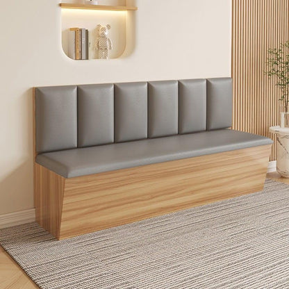 LAKIQ Modern Upholstered Storage Bench with Back - Indoor Loveseat Settee Bench Upholstered Booth Seating with Storage Back for Bedroom Dining Room Restaurant Cafe (Style A, 39.4"L x 17.7"W x 33.5"H)