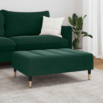 Dark Green Velvet Footstool, Stable Plywood Frame Footrest for Sofa or Recliner, Cozy and Compact Stool for Living Room