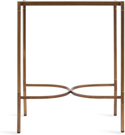 Kate and Laurel Catriona Modern Glam Metal Skinny Side Table, 19 x 11 x 24, Gold, Rectangular Slim Living Room End Table with Unique Geometric Base for Use as Bedroom Accent or Entryway Decor