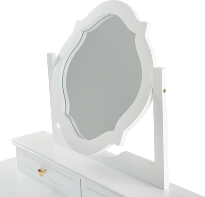 GOWE Vanity Table Set White Modern Contemporary Comfortable Upholstered for Living R...
