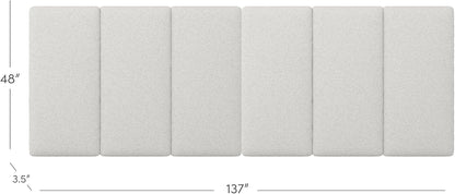 Nathan James Marissa King Size Upholstered Headboard with 6 Panels, Wall Mounted Boucle Headboard, White