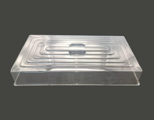10 Pcs Humidity Dome, Plastic Clear Seed Starter Dome 1020 Tray Covers Humidifying and Insulating for Greenhouse Germination and Garden Growing (21.5"×11.5", 3.15" Height, 10-Pack)