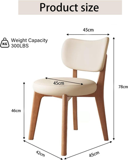 Solid Wood Dining Chairs Set of 2,Mid Century Modern Dining Chairs with Curved Backrest & Wood Frame,Upholstered Dining Room Chairs for Kitchen, Living Room Light Walnut+Dark Khaki