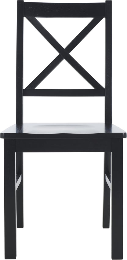 SAFAVIEH Home Collection Akash Farmhouse Black Dining Chair Set of 2