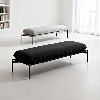 Modern Stainless Steel Bed end Stool Bedroom Resting Clothing Store Fabric Shoe Changing Entryway(Small)