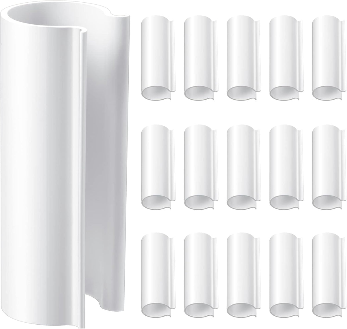 Jetec 16 Pcs PVC Pipe Clamps Greenhouses Strap Clips 2.4 Inches Long Summer PVC Water Pipe Clamps Strap Clips for Woodworking(for 1/2 Inch PVC Pipe,White)