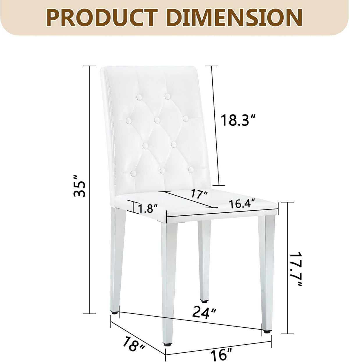 63" Dining Table Set for 6, White Faux Marble Dining Room Table and 6 PU Leather Chairs with Silver Metal Legs, Easy Assembly Kitchen Dining Set for Home, Apartment