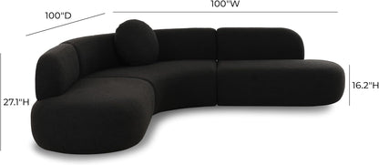 Tov Furniture Broohah Black Boucle Sectional