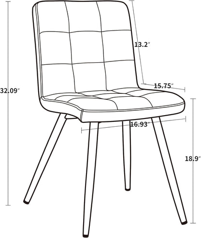 DUHOME Velvet Dining Chairs Set of 4,Mid Century Modern Dining Chairs with Metal Legs,Accent Chairs Side Chairs Reading Chairs for Restaurant Cafe Shop Darkblue