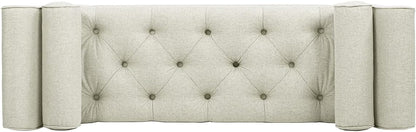 Jennifer Taylor Home Alma Tufted Flared Arm Entryway Bench, Taupe Polyester