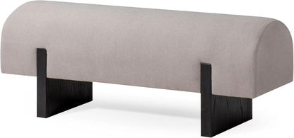 Maven Lane Juno Modern Wooden Upholstered Bench, Padded Seat for Kitchin Dining Room Table, Entryway Accent, or Window Seating in Refined Black Finish