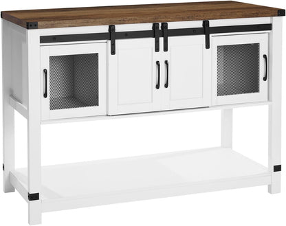 VEVOR Buffet Cabinet, 47 Inch Farmhouse Sideboard, Storage Cabinet with Barn Doors, Farmhouse Sideboard Buffet Cabinet for Living Room, Entryway