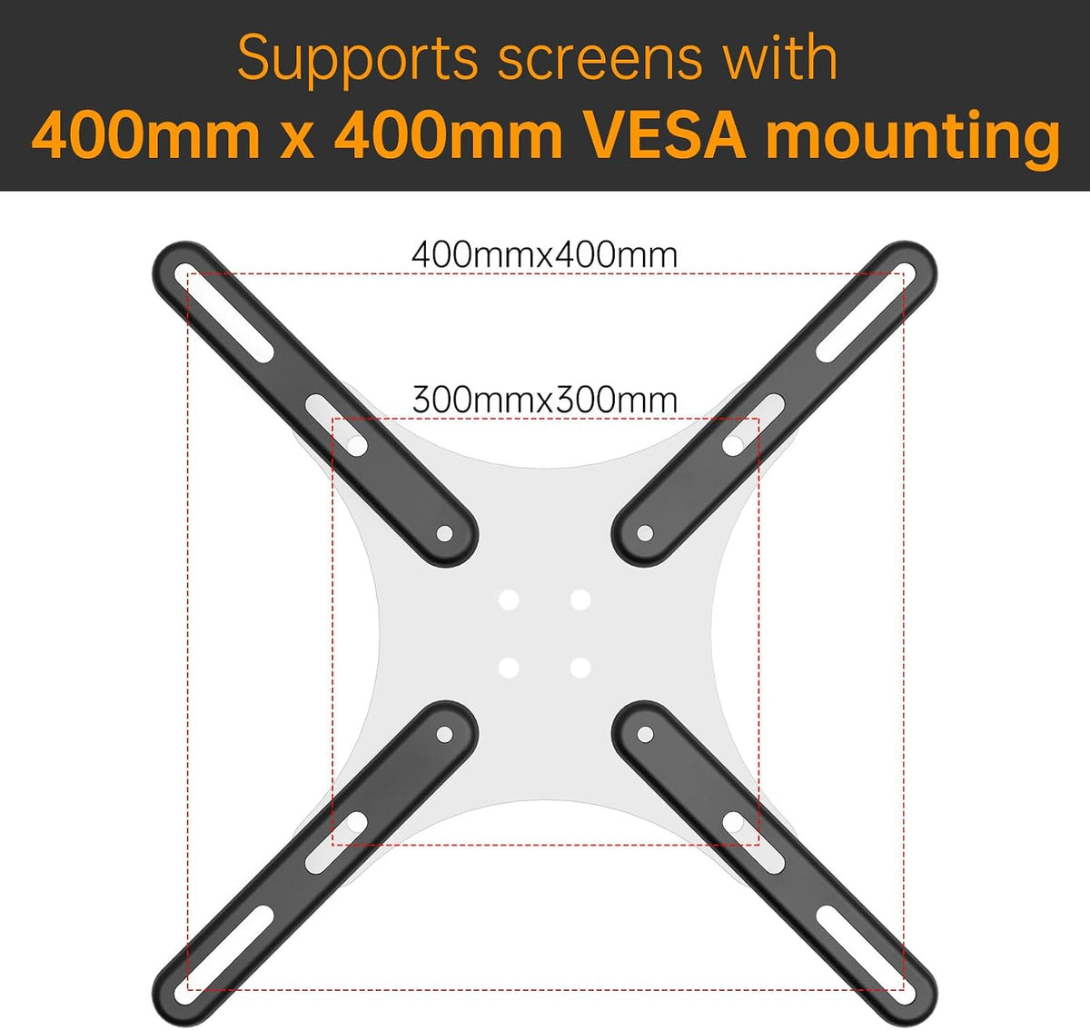 VESA Extension Mount Adapter Brackets Kit | For Screens 32 to 55 inch LCD LED TV, TV Mount Steel Conversion Plate for VESA up to 400x400mm