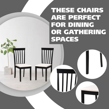 Kings Brand Furniture - Set of 4 Wood Dining Chairs - Upholstered Modern Dining Room Kitchen Armless Side Chair, Black