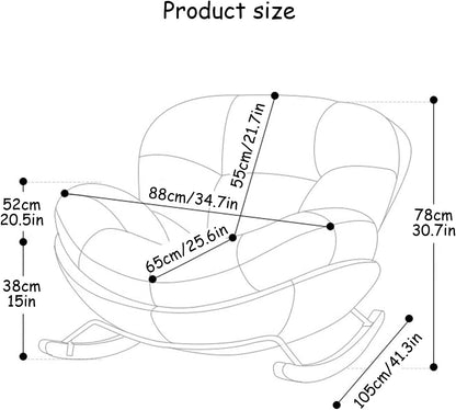 Cozy Accent Rocking Chair, Recliner Glider, Corner Reading Chair, High Backrest Padded Seat for Living Room, Bedroom, Offices