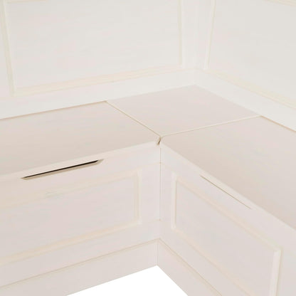 Linon Harris White Corner Breakfast Nook - Nook Only, Table is NOT included! 20.88D x 61.88W x 36.63H in