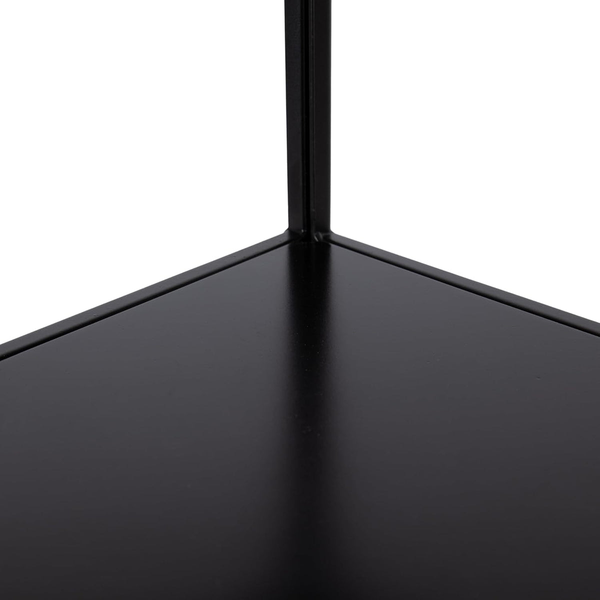 Kate and Laurel Melora Modern Glam Corner Shelf; 24 x 17 x 38; Black; Contemporary Floating Corner Shelving with Four Shelves for Living Room Decor and Storage