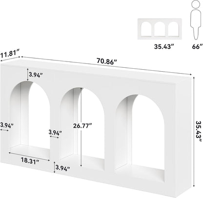 LITTLE TREE Console Table for Entryway, 71-Inch Long Narrow Modern Entry Table for Living Room, Hallway, Behind Couch, Entrance, Sofa, Foyer, Front Door, White