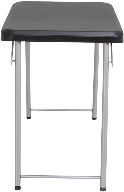 LIFETIME Stacking Compact Folding Table, 30 in. x 20 in., Black and Silver, Indoor/Outdoor