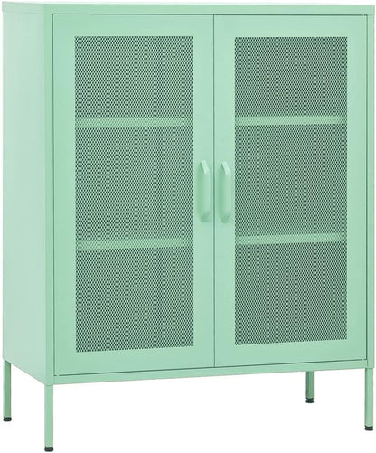 Mint Steel Storage Cabinet 13.8" W x 31.5" L x 40" H, Adjustable Shelves 198 lb Load, Slim Metal Cupboard for Bathroom, Pantry, Living Room & Kitchen, Small Space Organizer