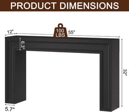 Rresyet 55 Inch Long Console Table, Sofa Table Behind Couch, Entryway Table, Farmhouse Entryway Table for Entrance, Hallway, Living Room (Black)