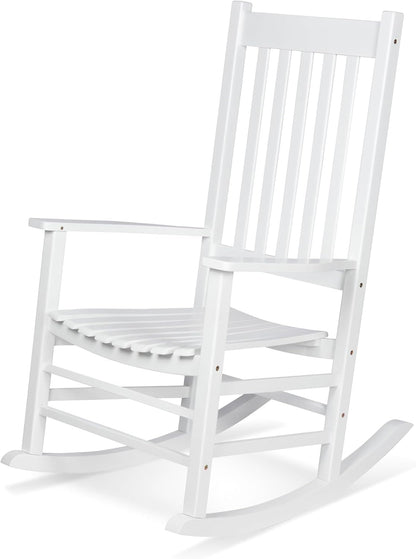 Shine Company 4332WT Vermont Porch Rocker, White (2nd Gen)