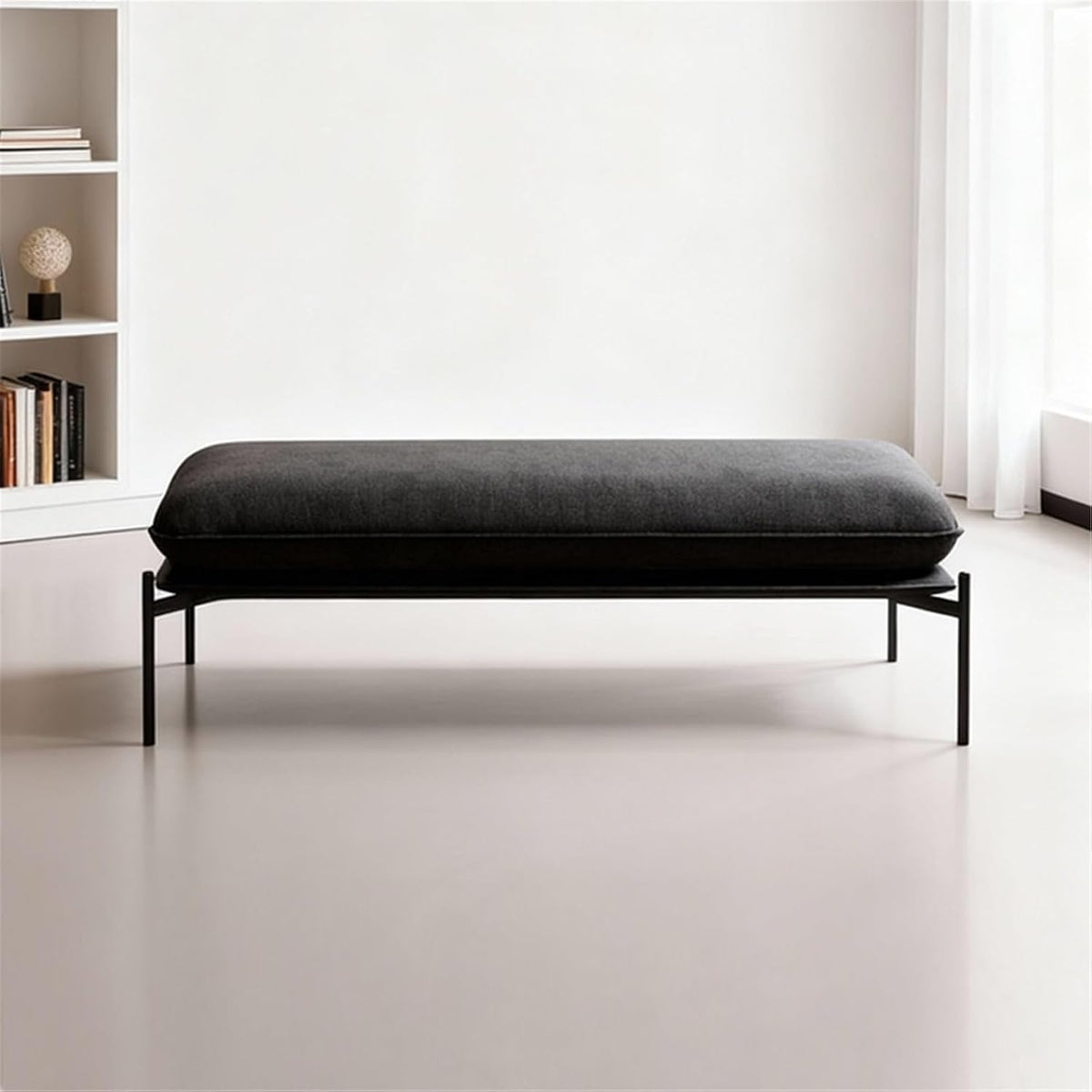 Modern Stainless Steel Bed end Stool Bedroom Resting Clothing Store Fabric Shoe Changing Entryway(Large)